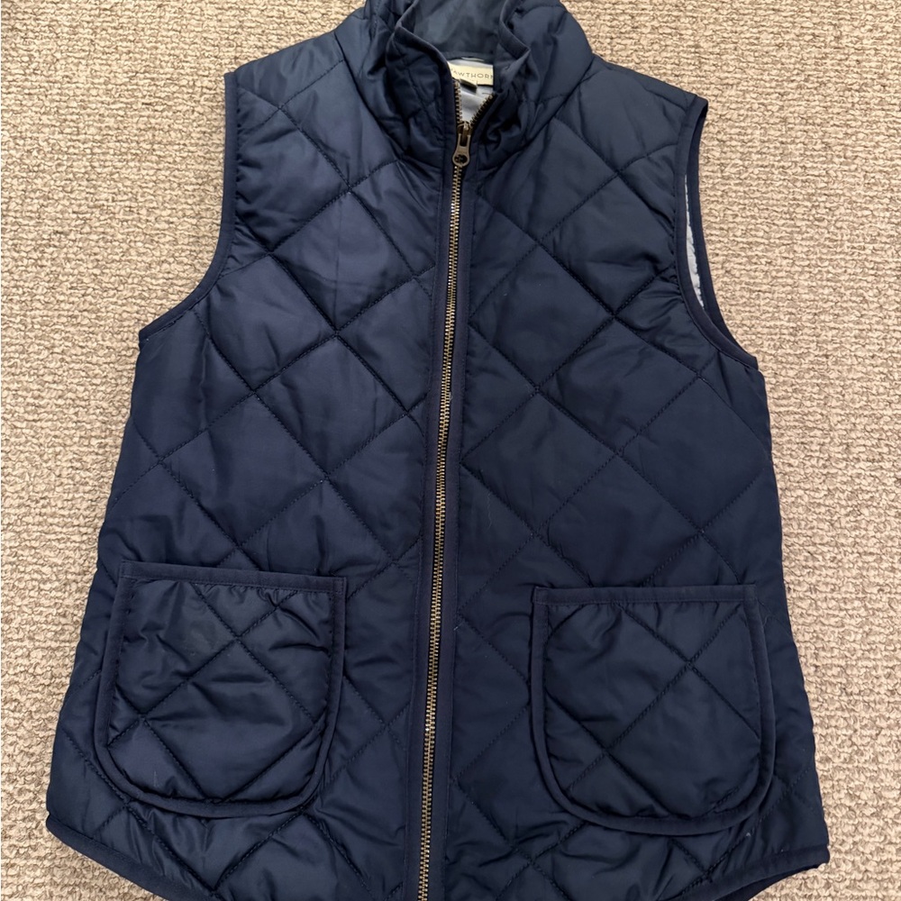 41 Hawthorn Navy Quilted Vest with Pockets